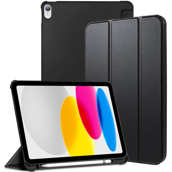 Tok iPad 10.9 2022 10 Gen, Smart Pencil, tolltartóval, fekete