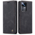 CASEME tok Xiaomi 12T / 12T Pro, Leather Wallet Case, fekete
