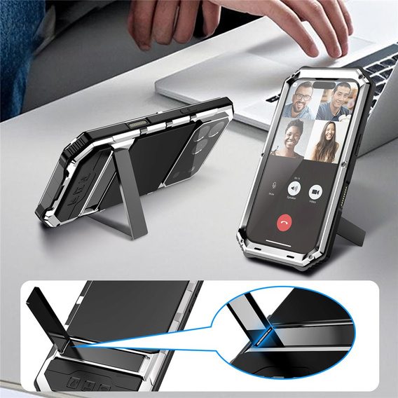 R-JUST páncélozott tok állvánnyal iPhone 17 Pro Max készülékhez