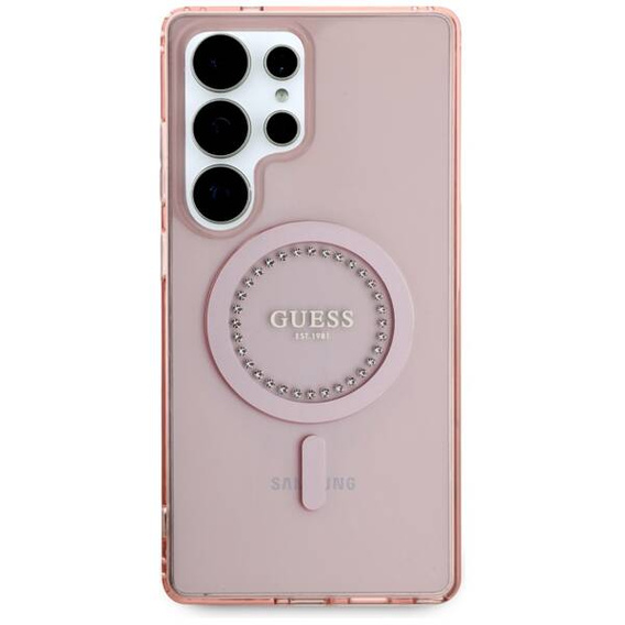 GUESS Telefontok a Samsung Galaxy S25, 4G Big Metal Logo, rózsaszín