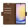 tok Samsung Galaxy A15 4G / 5G, ERBORD Fényes Litchi, flip pénztárca + 9H edzett üveg