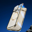 Magnetic Dual Glass MagSafe tok iPhone 15 Plus, arany