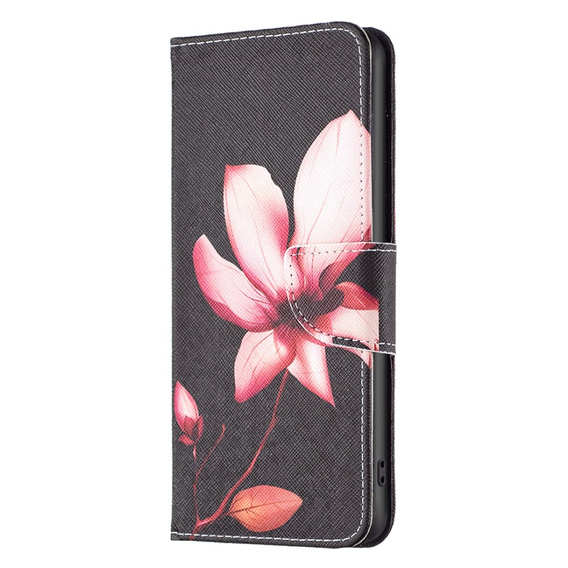 Pattintható tok a Xiaomi Redmi Note 13 Pro 5G, Wallet, Lotus fekete