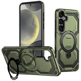 Mágneses tok állvánnyal Samsung Galaxy A57 5G készülékhez, zöld