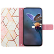 Pattintható tok a Xiaomi Redmi Note 13 Pro 4G / Xiaomi Redmi Note 14S / Xiaomi Poco M6 Pro 4G, Wallet, Marble rózsaszín