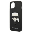 Karl Lagerfeld Telefontok a iPhone 14 Plus, Saffiano Karl's Head Patch, fekete