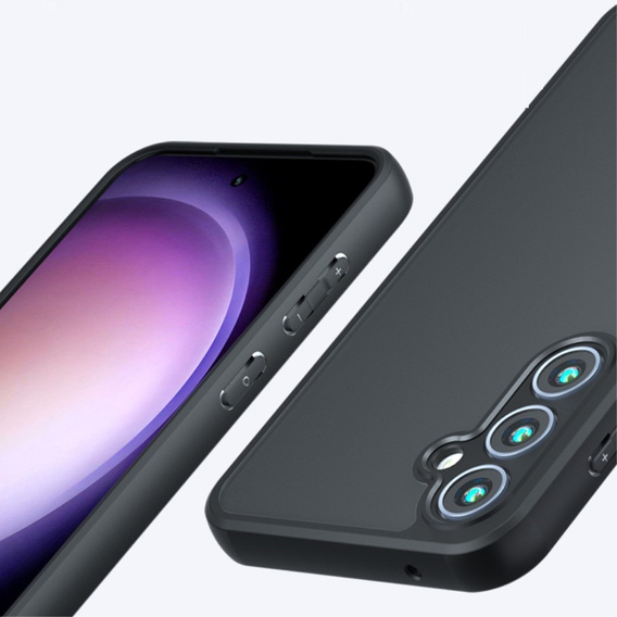 Tok Samsung Galaxy A55 5G, Fusion Hybrid, kameravédelemmel, átlátszó / fekete