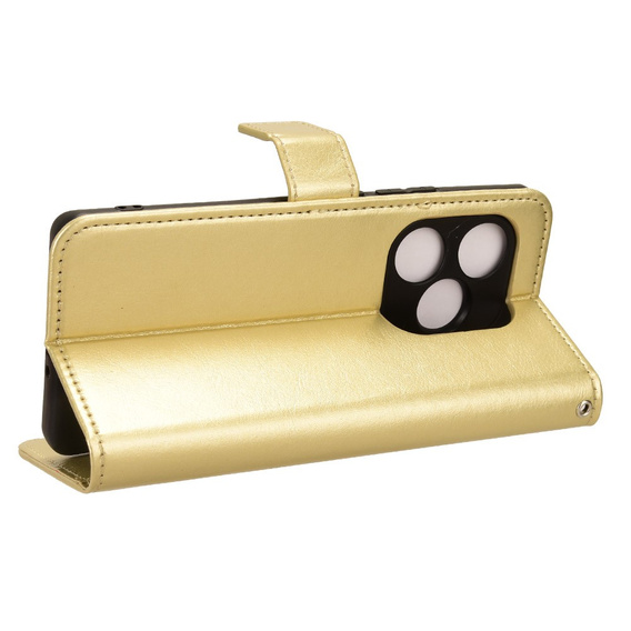 Pattintható tok a Realme GT 6 / 6T, Crazy Horse Wallet, arany