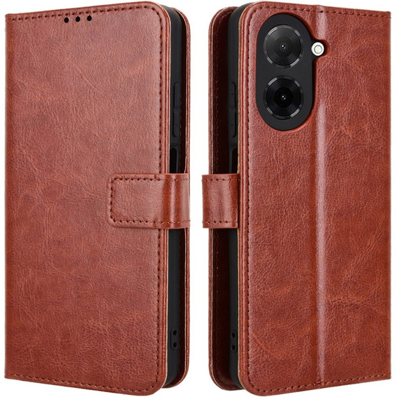 Pattintható tok a Xiaomi Redmi A5, Crazy Horse Wallet, barna