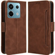 Pattintható tok a Xiaomi Redmi Note 13 Pro 5G, Card Slot, barna