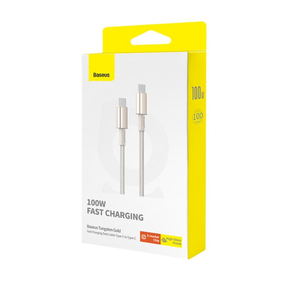 Baseus Tungsten Gold USB-C-USB-C kábel 100 W, 1 m – Titanium Galaxy, arany