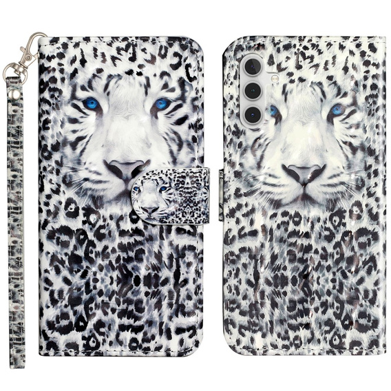 Pattintható tok a Samsung Galaxy A35 5G, Wallet, Leopard