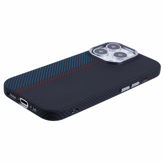 Tok iPhone 16 Pro Max, Carbon Fiber MagSafe, fekete / kék
