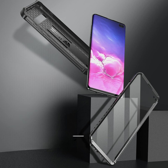 Páncélozott tok a Samsung Galaxy S10 Plus, Dexnor Full Body, fekete