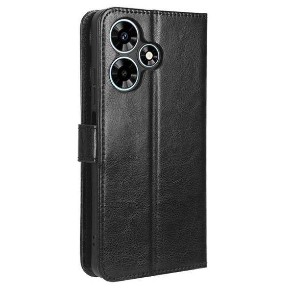 Pattintható tok a Infinix Hot 30, Crazy Horse Wallet, fekete