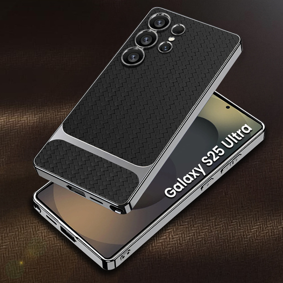 Telefontok a Samsung Galaxy S25 Ultra, GKK Woven Leather, fekete