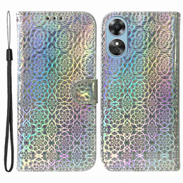 Pattintható tok a Oppo A17, Wallet mandala, szürke