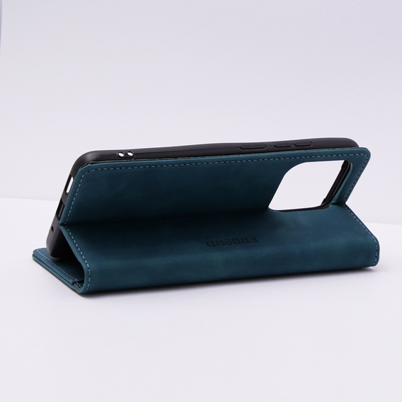 Telefontok a Xiaomi Redmi 12C, ERBORD Vintage, pénztárca patenttal, kék