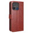 Pattintható tok a Xiaomi Redmi 12C, Crazy Horse Wallet, barna