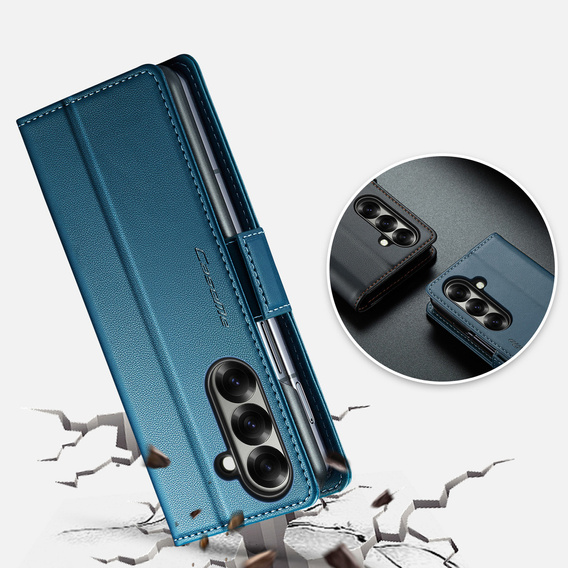 CASEME Litchi pénztárca flip tok Samsung Galaxy Z Fold7 5G számára