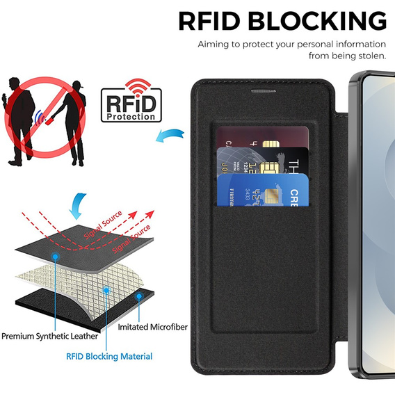 RFID pénztárca MagSafe flip tok kameravédelemmel Samsung Galaxy S26 Ultra készülékhez