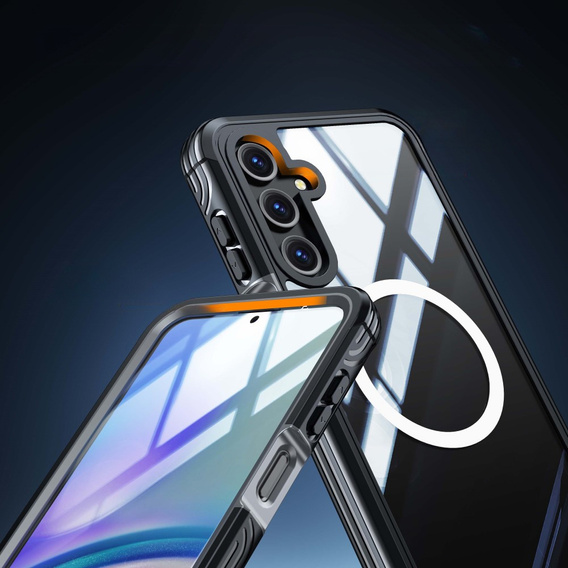 Tok Samsung Galaxy A16-hoz, Shockproof, üveggel, MagSafe-hoz, fekete