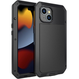 Tok iPhone 15 készülékhez, páncélozott, beépített üveggel, fekete