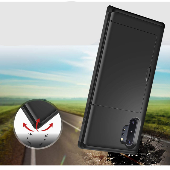 Telefontok a Samsung Galaxy Note 10+ Plus, Sliding Card Holder, fekete