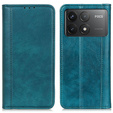 Pattintható tok Xiaomi Poco F6 Pro, Split Leather, zöld