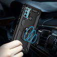 Páncélozott telefontok a Motorola Moto G60, Nox Case Ring, fekete