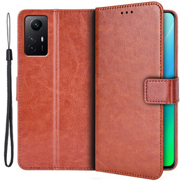 Pattintható tok a Xiaomi Redmi Note 12S, Wallet, barna