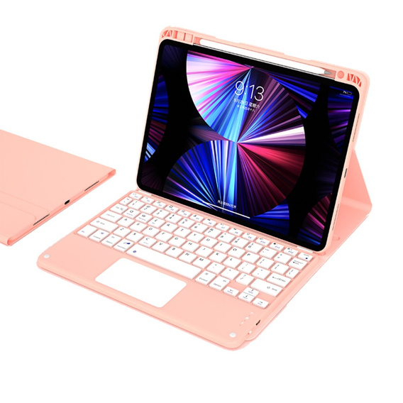 Tok + billentyűzet iPad Air 10.9 4 2020 / 5 2022, Touchpad, rózsaszín rose gold
