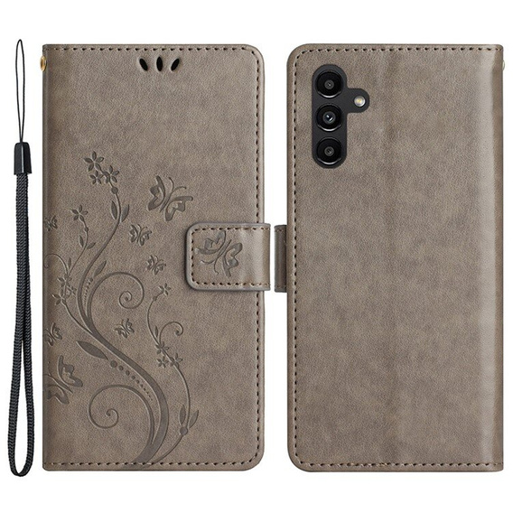 Pattintható tok a Samsung Galaxy A55 5G, Wallet, Butterfly, lila