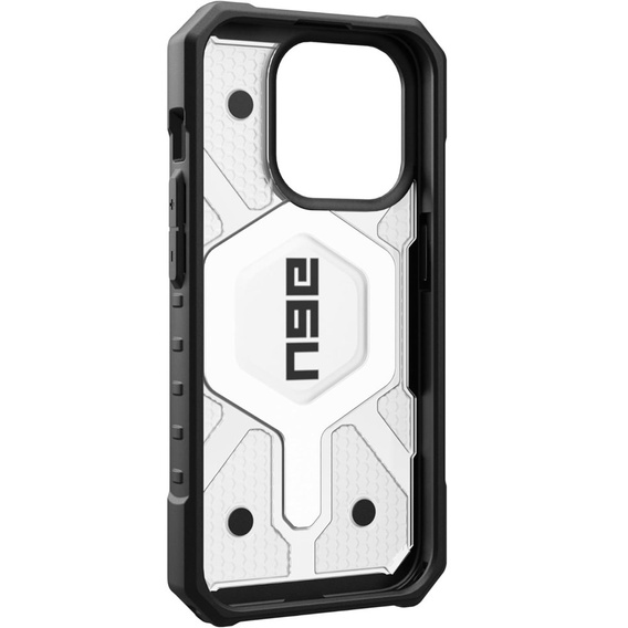 Urban Armor Gear Telefontok a iPhone 15 Pro, Pathfinder MagSafe, átlátszó / fekete