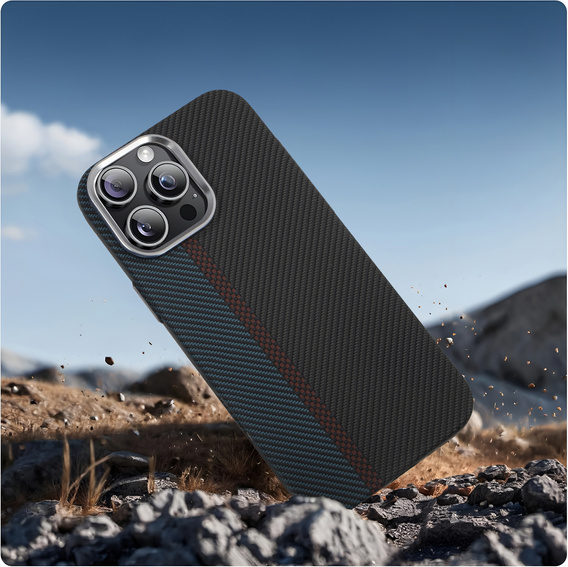 Tok iPhone 13 Pro, Carbon Fiber MagSafe, fekete / kék
