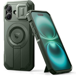 Páncélozott tok iPhone 16 készülékhez, Dexnor CamProtect MagSafe, zöld