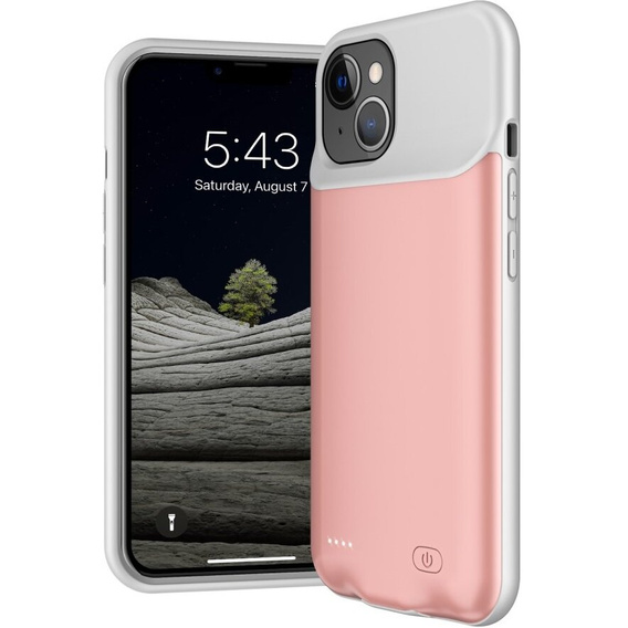 6500mAh akkumulátor tok iPhone 13, rózsaszín