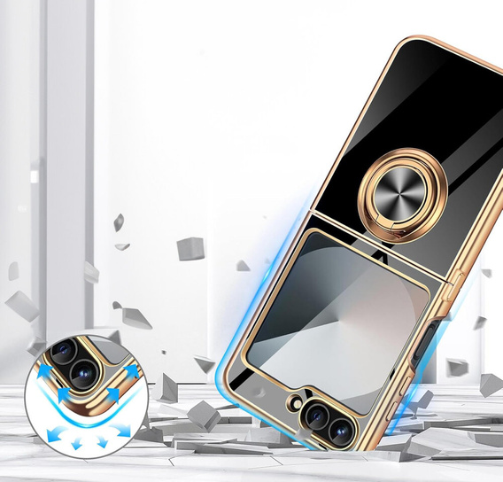 Telefontok a Samsung Galaxy Z Flip7 FE / Z Flip6, Electro Ring, fekete