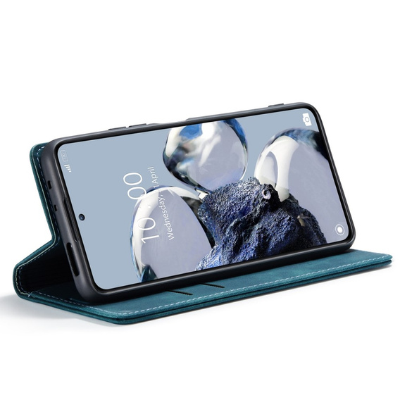 CASEME tok Xiaomi 12T / 12T Pro, Leather Wallet Case, türkiz