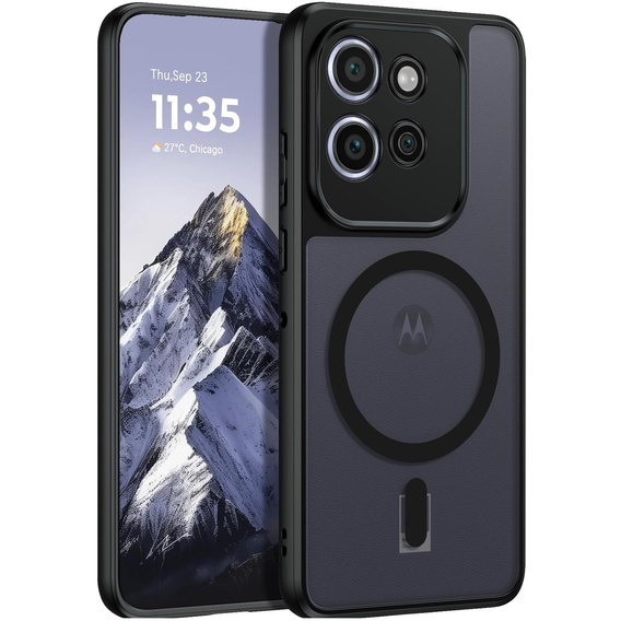 Tok Motorola Edge 50 Neo / ThinkPhone 25-hoz, MagSafe, ERBORD Matt Case, fekete