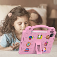 Gyermek tok iPad Air 10.9" 2022/2020 (5/4 gen.) / Pro 11" 2022/2021/2020 (4/3/2 gen.), Cute Patterns, állvánnyal, rózsaszín