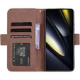 Pattintható tok a Xiaomi Poco F6, Card Slot, barna