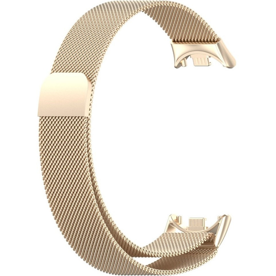Milánói karkötő szíj tokkal a Xiaomi Smart Band 10 / 9 / 8, pezsgő