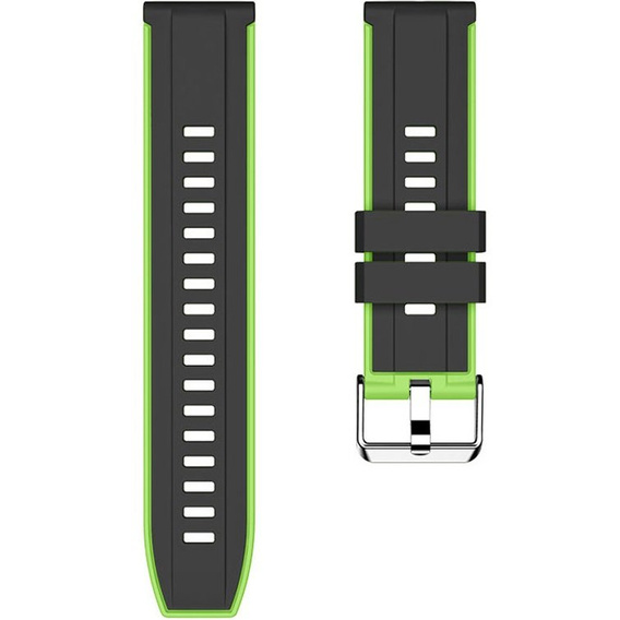 Pasek silikonowy 22mm uniwersalny - Czarny / Zielony