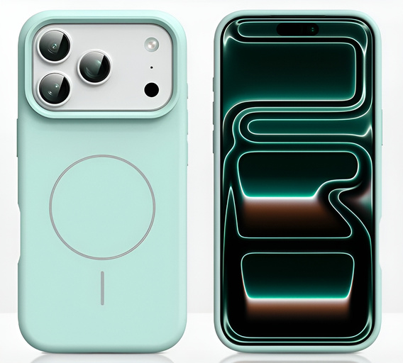 Szilikonhüvely iPhone 17 Pro készülékhez, MagSafe, ütésgátló, zöld