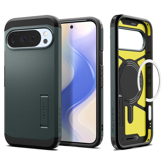 Spigen Tough Armor MagSafe tok a Google Pixel 10 Pro XL-hez, Abyss zöld