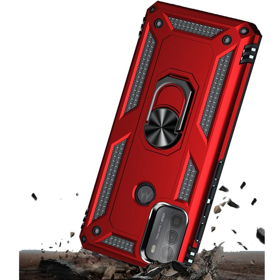 Páncélozott telefontok a Motorola Moto G50, Nox Case Ring, piros