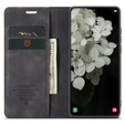 CASEME tok Samsung Galaxy S22+ Plus 5G, Leather Wallet Case, fekete