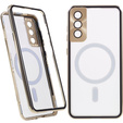 Magnetic Dual Glass MagSafe tok Samsung Galaxy S21, arany