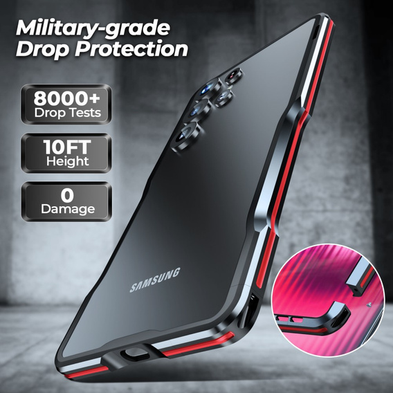 Teletok LUPHIE Samsung Galaxy S25 Ultra-hoz, Armor Bumper, fekete